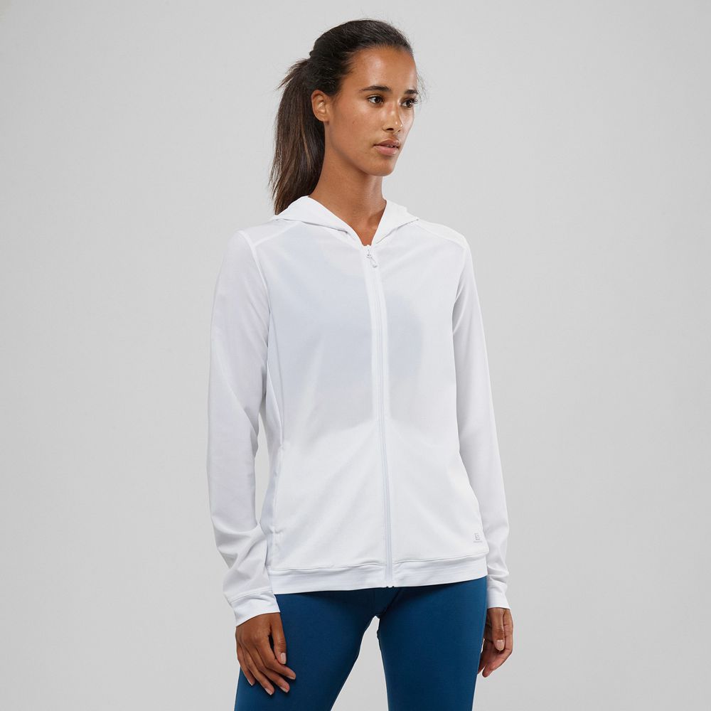 SALOMON COMET LIGHT HOODIE W Philippines - Women's Midlayers - White | 127643-NKV